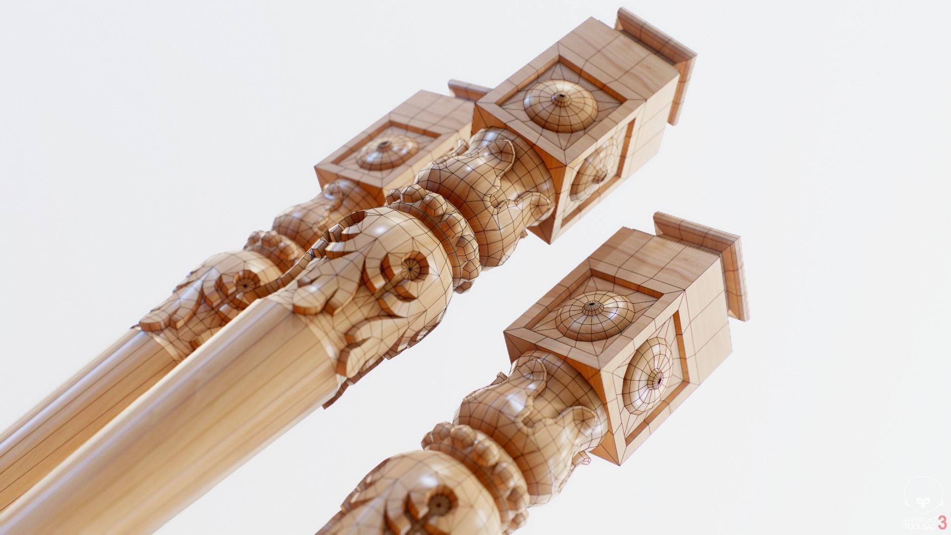 Classic Chair Low-poly 3D model_15