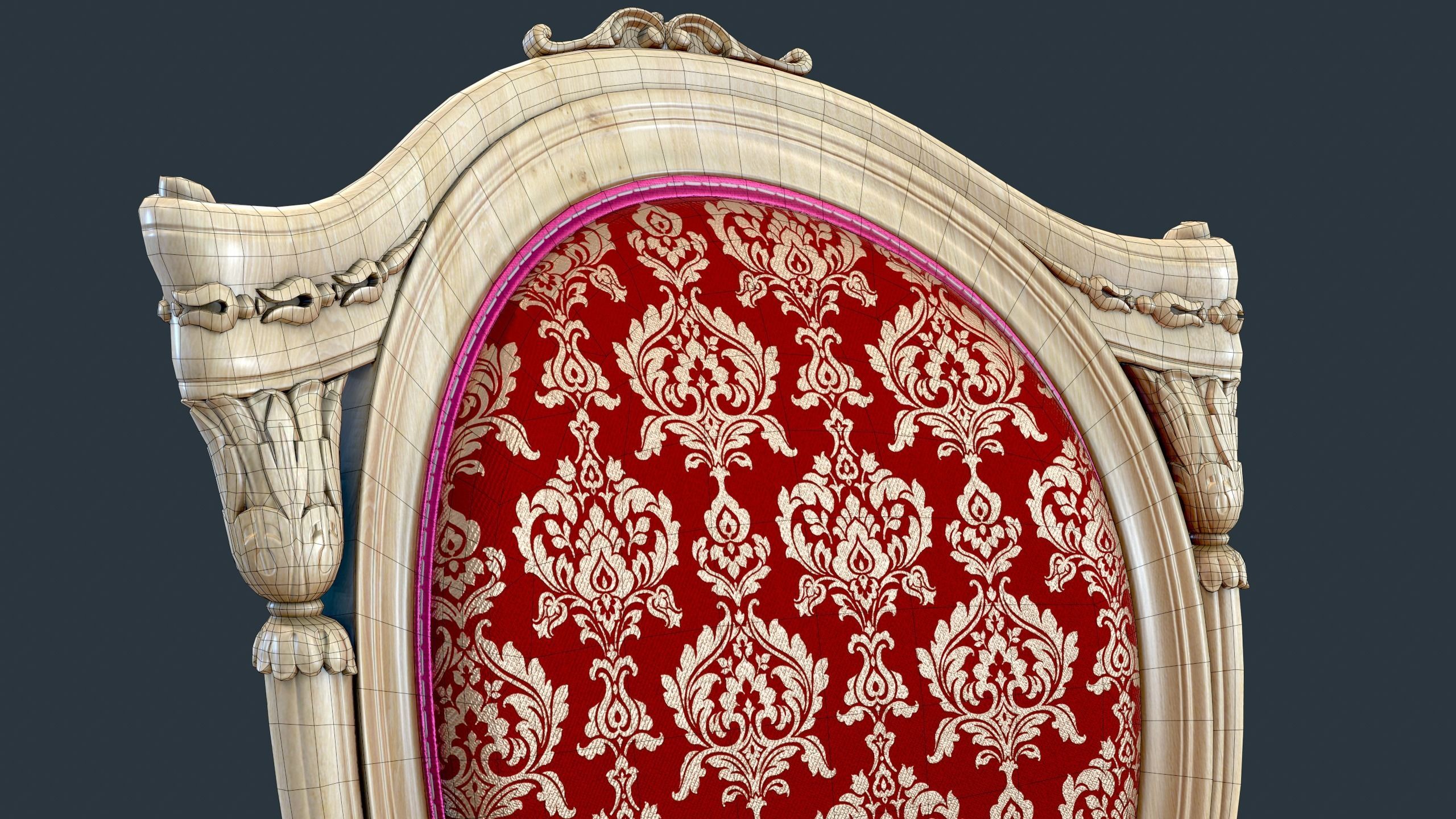 Classic Chair Low-poly 3D model_9