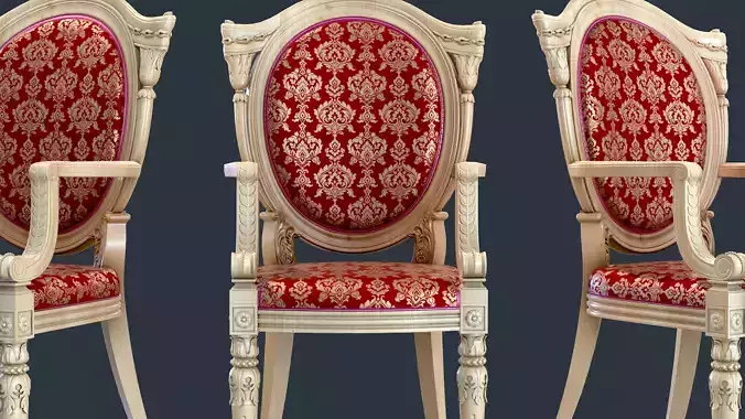 Classic Chair Low-poly 3D model