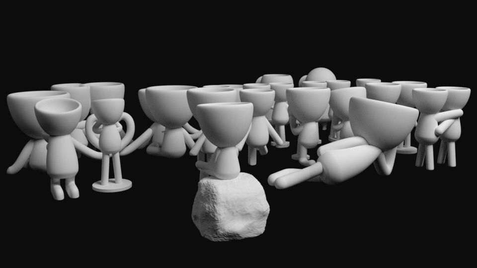 17 potted plants 1 Minion 6 emojis 3 wall dolls model stl pack 3D print model_3