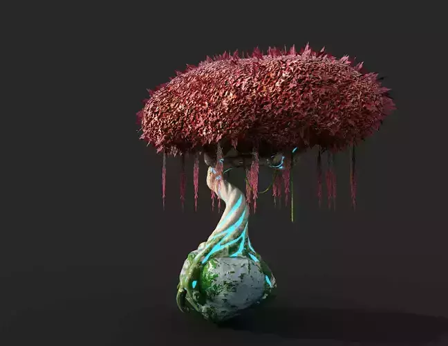 stylized tree Low-poly 3D model