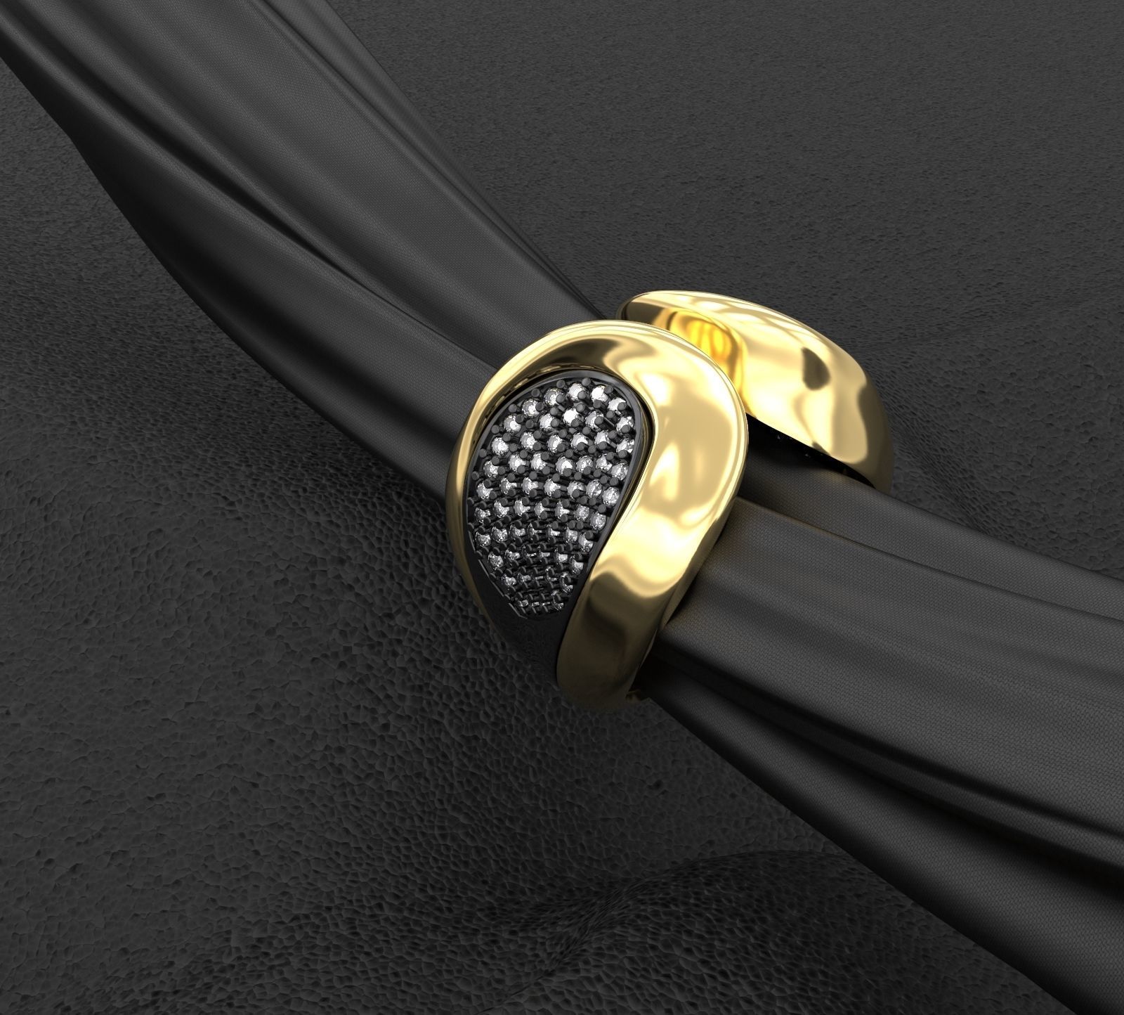 WOMAN RING WITH GEMS 3D print model_3