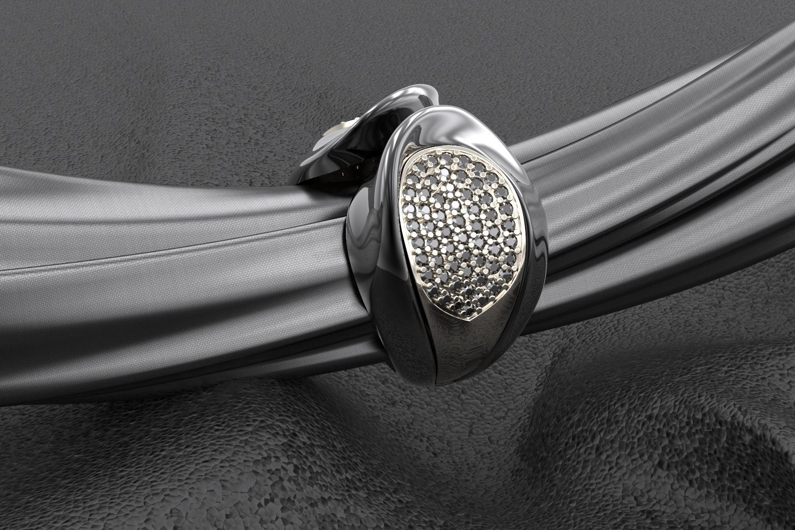 WOMAN RING WITH GEMS 3D print model_6