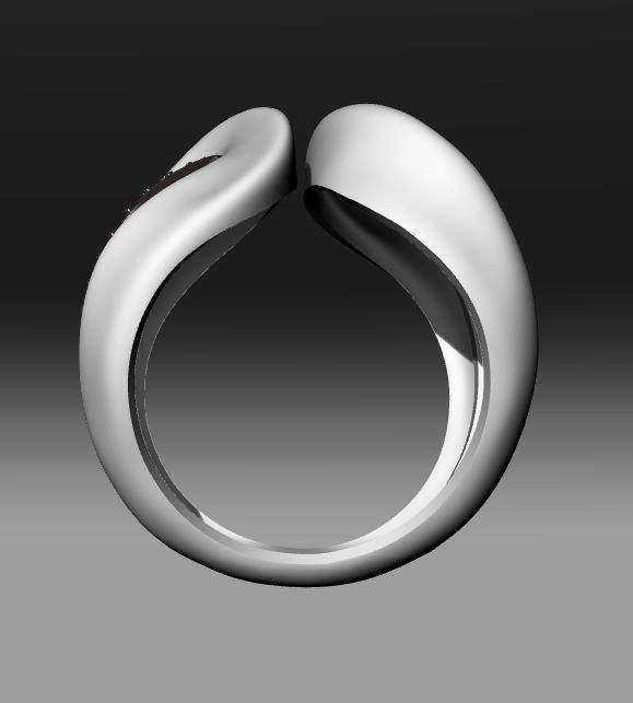 WOMAN RING WITH GEMS 3D print model_8
