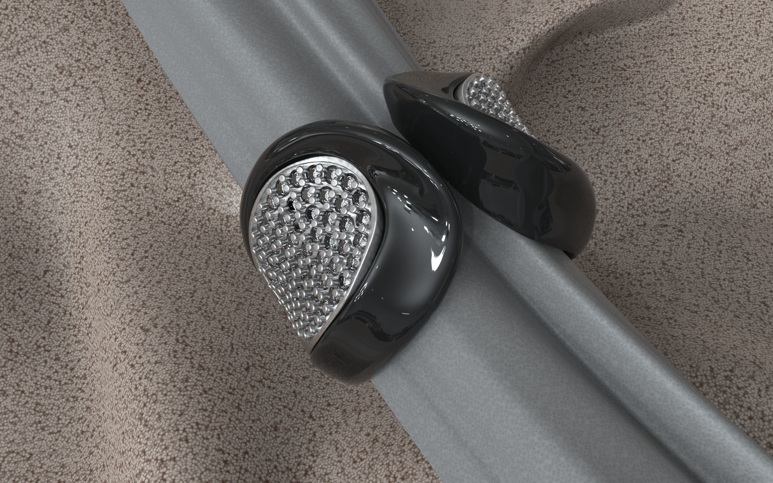 WOMAN RING WITH GEMS 3D print model_1