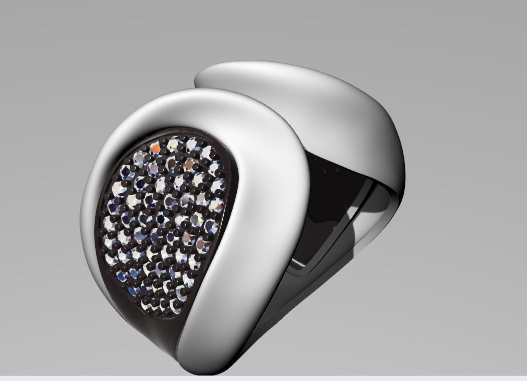 WOMAN RING WITH GEMS 3D print model_7