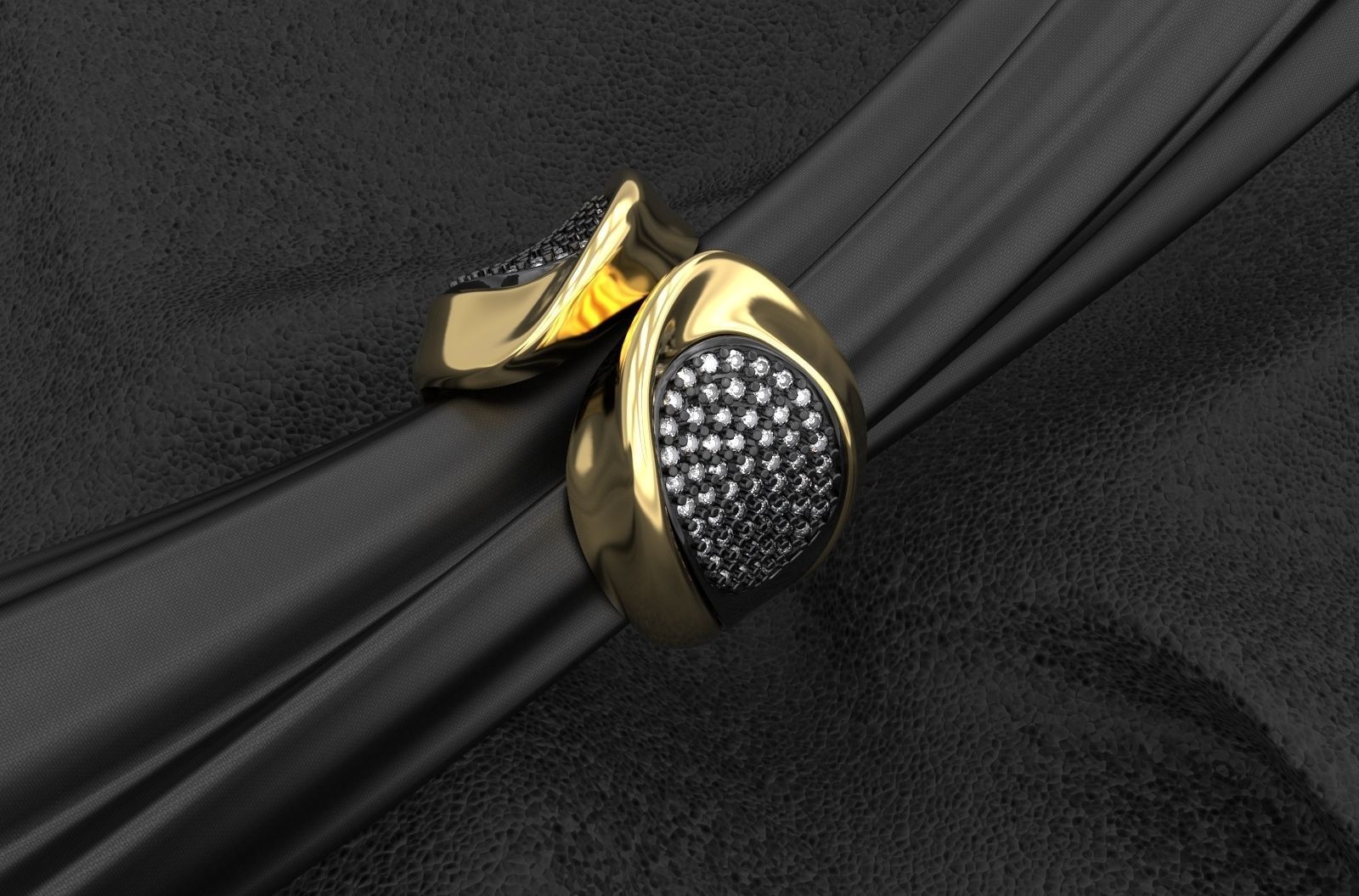 WOMAN RING WITH GEMS 3D print model_2