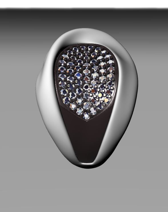 WOMAN RING WITH GEMS 3D print model_9