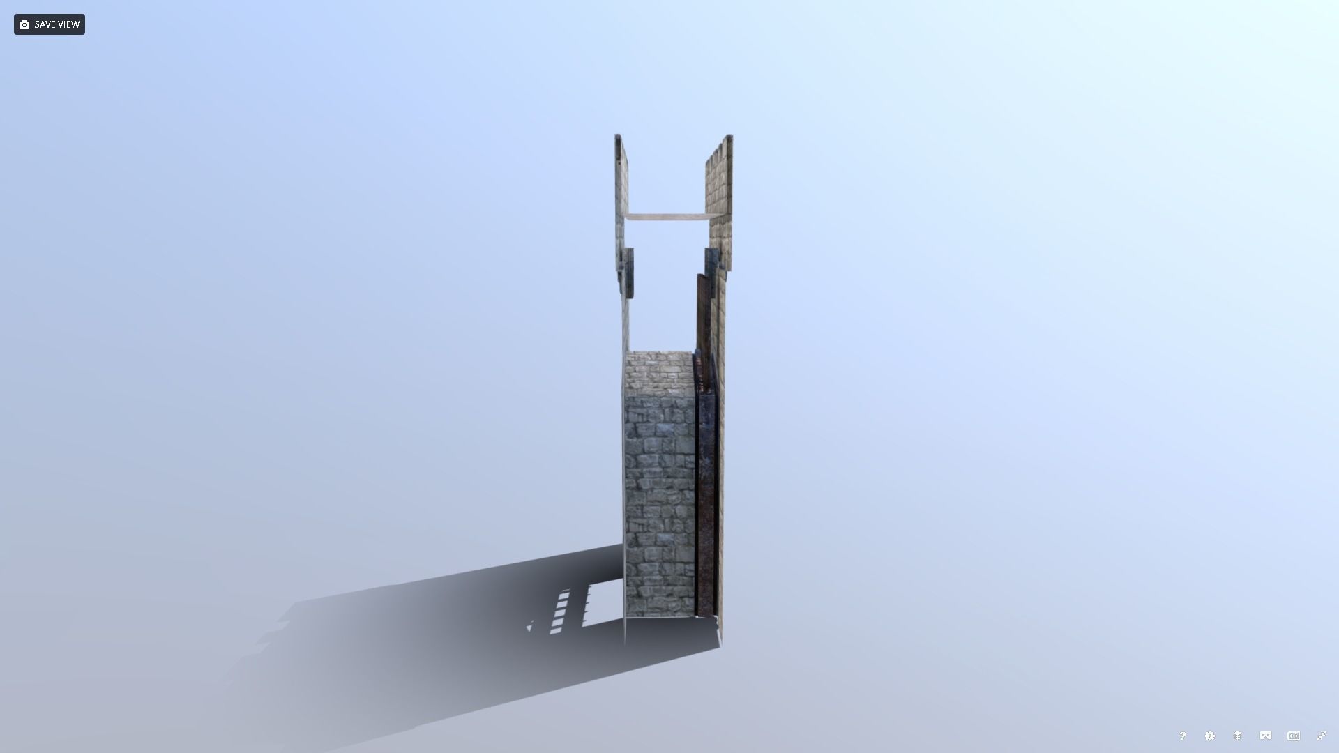 Medieval French Castle Gatehouse Low-poly 3D model_2