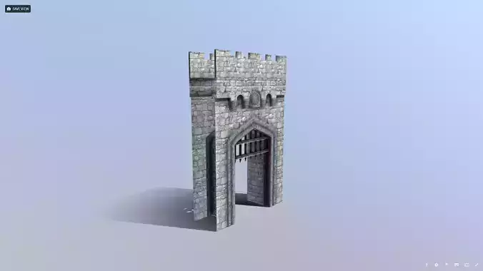 Medieval French Castle Gatehouse Low-poly 3D model Medieval French Castle Gatehouse Low-poly 3D model