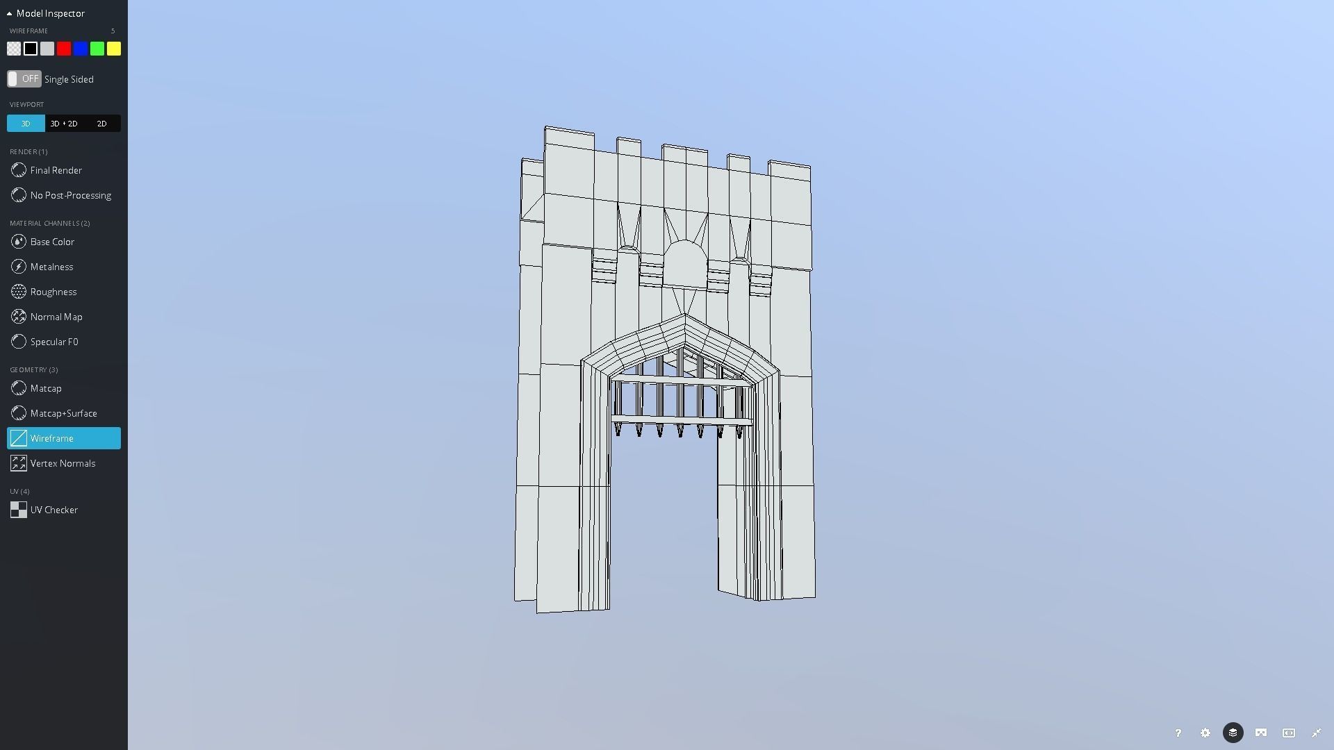 Medieval French Castle Gatehouse Low-poly 3D model_7
