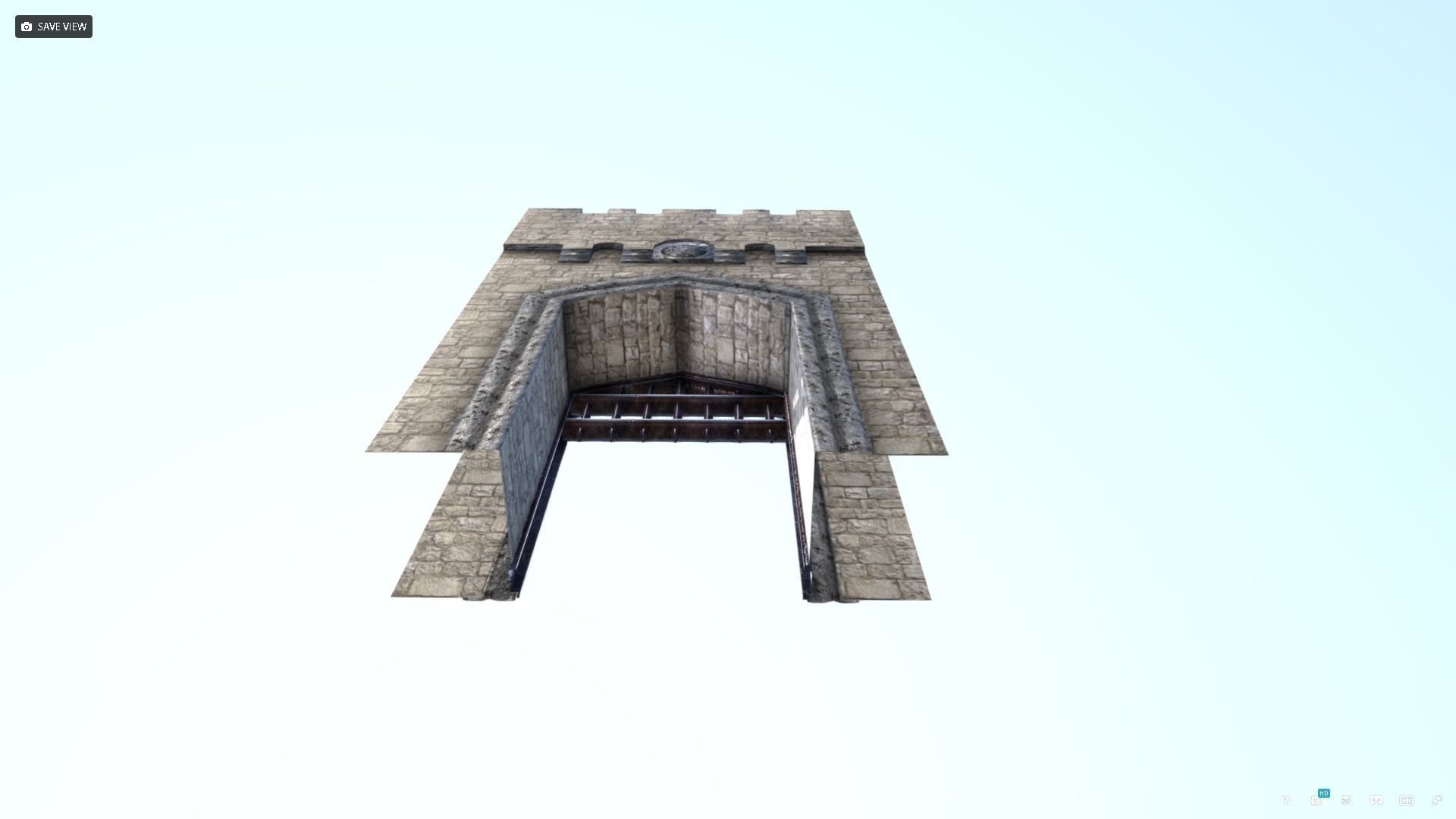 Medieval French Castle Gatehouse Low-poly 3D model_9