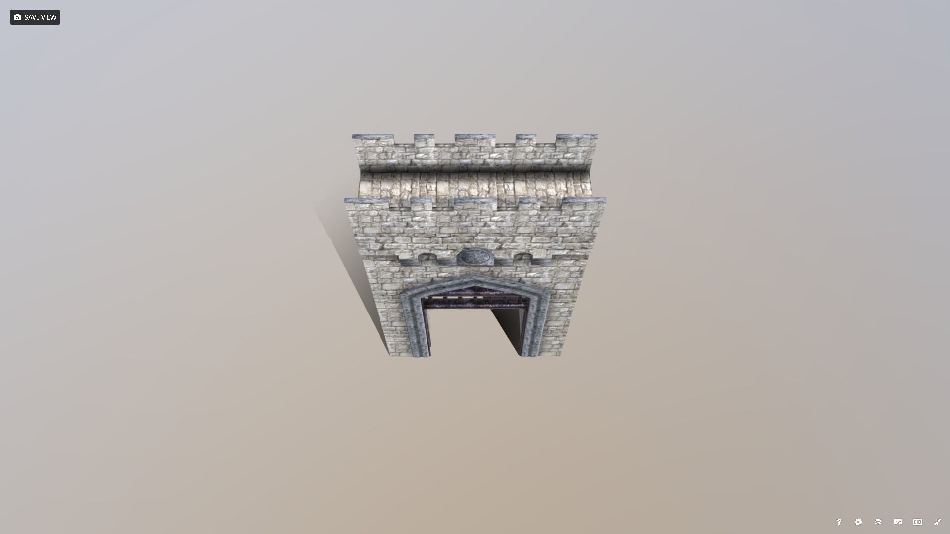 Medieval French Castle Gatehouse Low-poly 3D model_5
