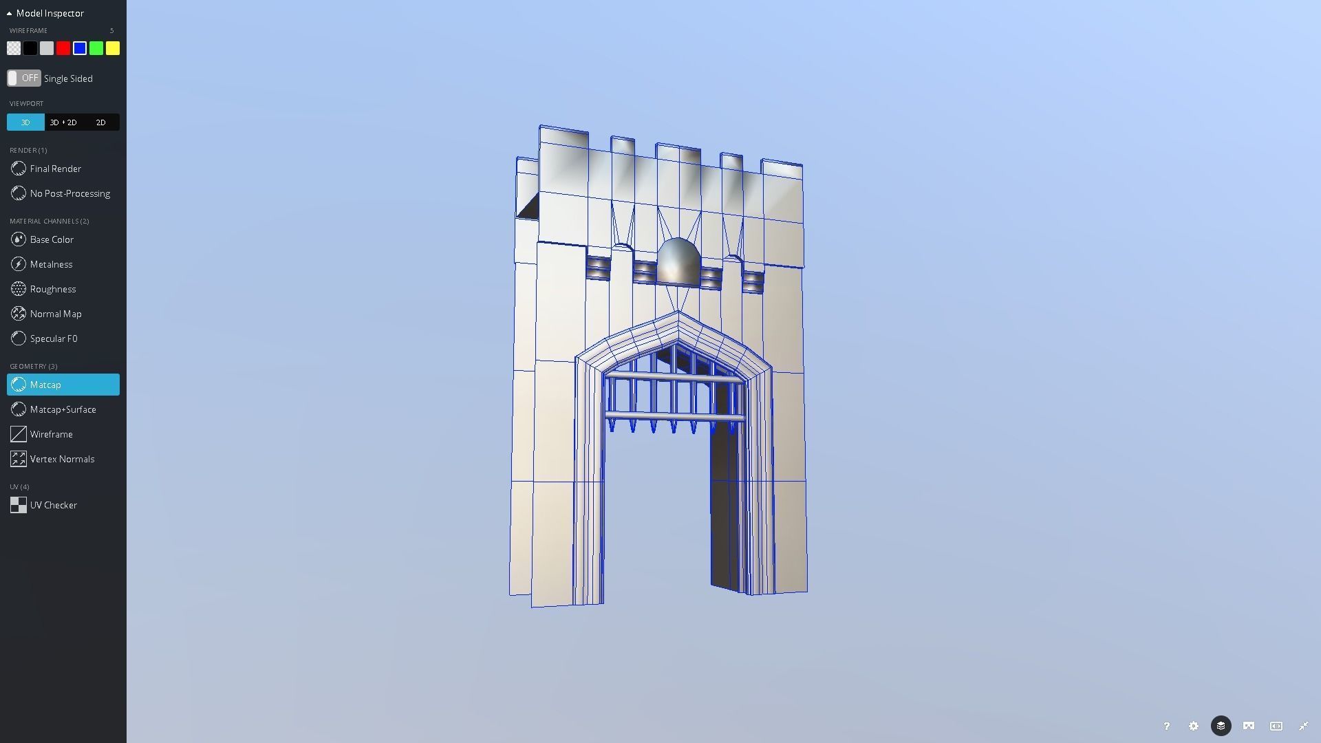 Medieval French Castle Gatehouse Low-poly 3D model_8