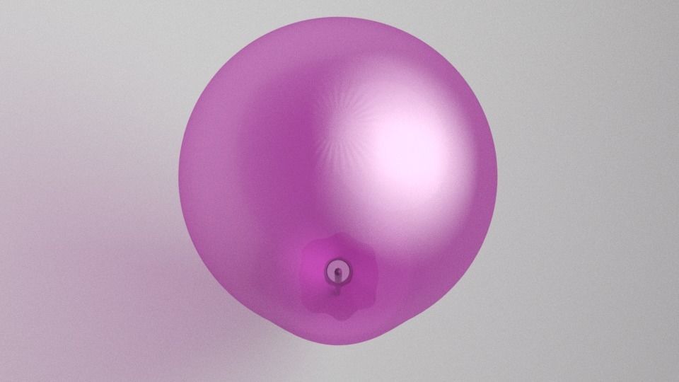 Balloon 1 on stick 3D model_2