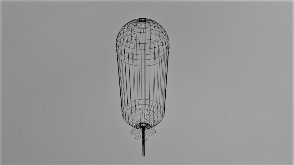 Balloon 1 on stick 3D model_4