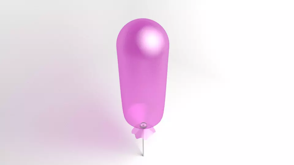 Balloon 1 on stick 3D model_0