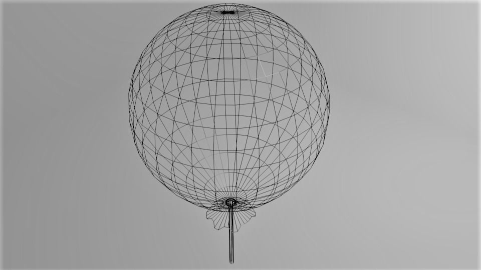 Balloon 4 on stick 3D model_4