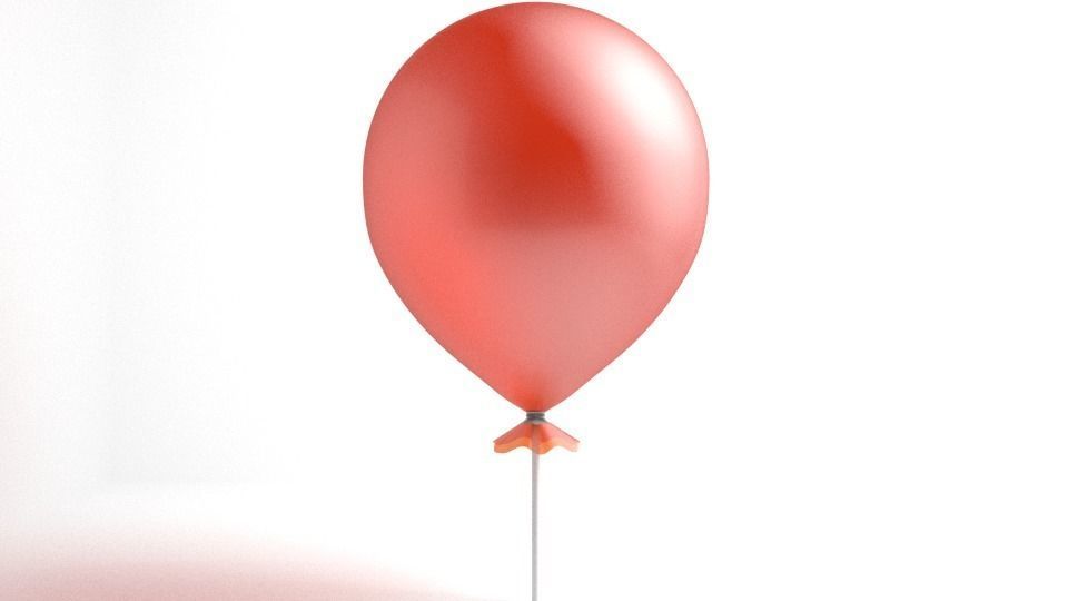 Balloon 4 on stick 3D model_1