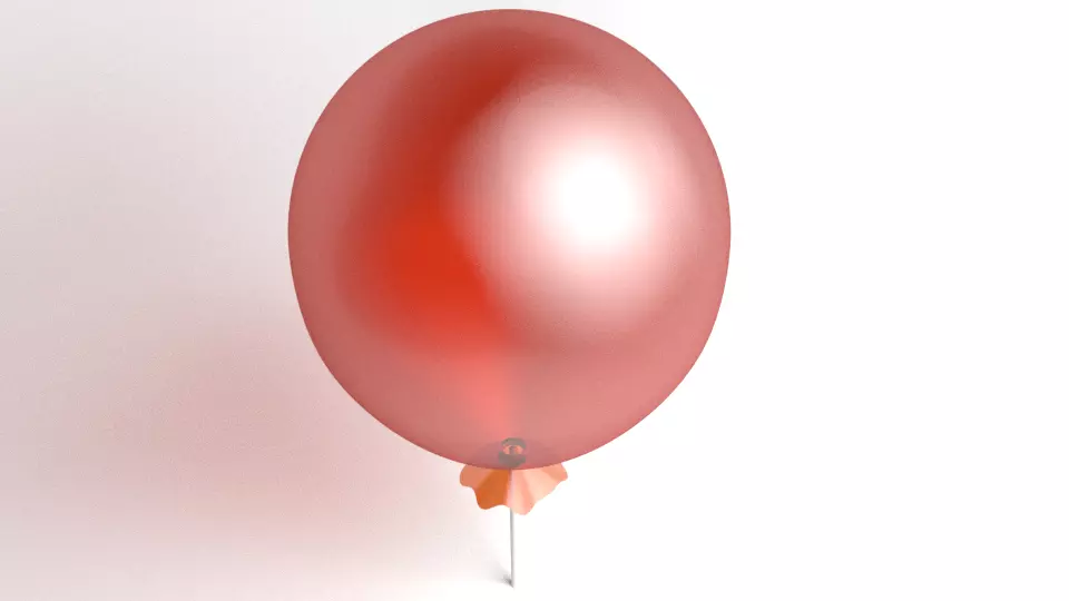 Balloon 4 on stick 3D model_0