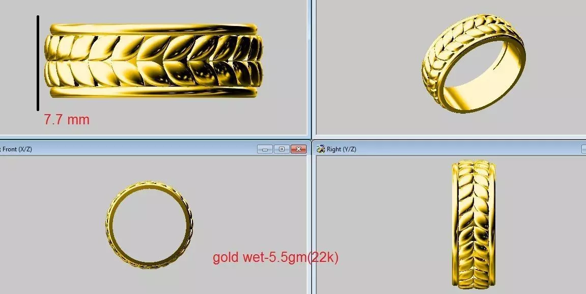 band ring marquise shape cut 3D print model_0