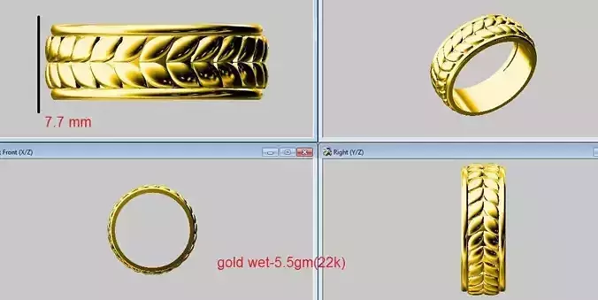 band ring marquise shape cut 3D print model
