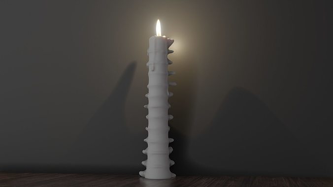 Bone Candle Low-poly 3D model