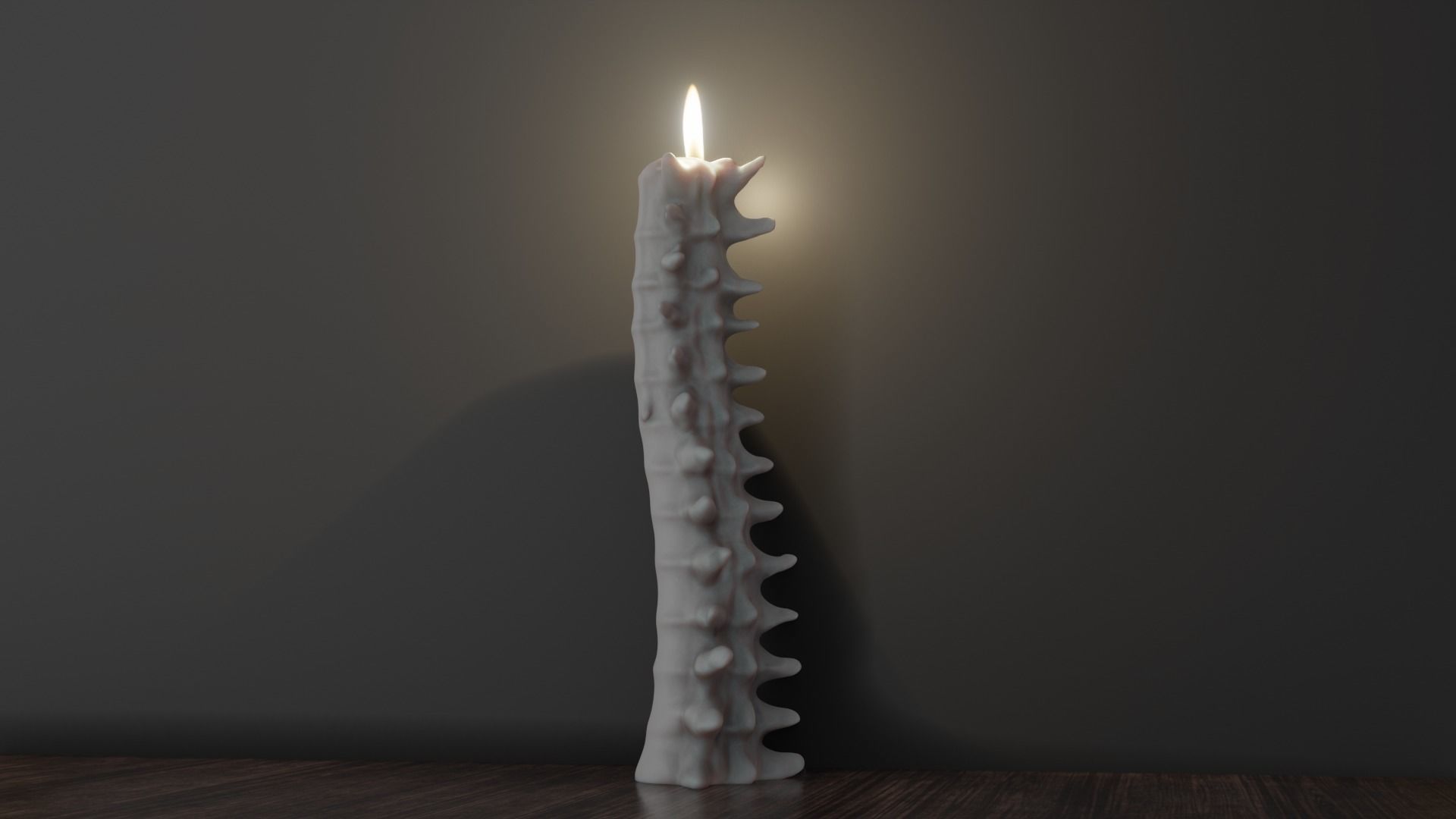 Bone Candle Low-poly 3D model_4