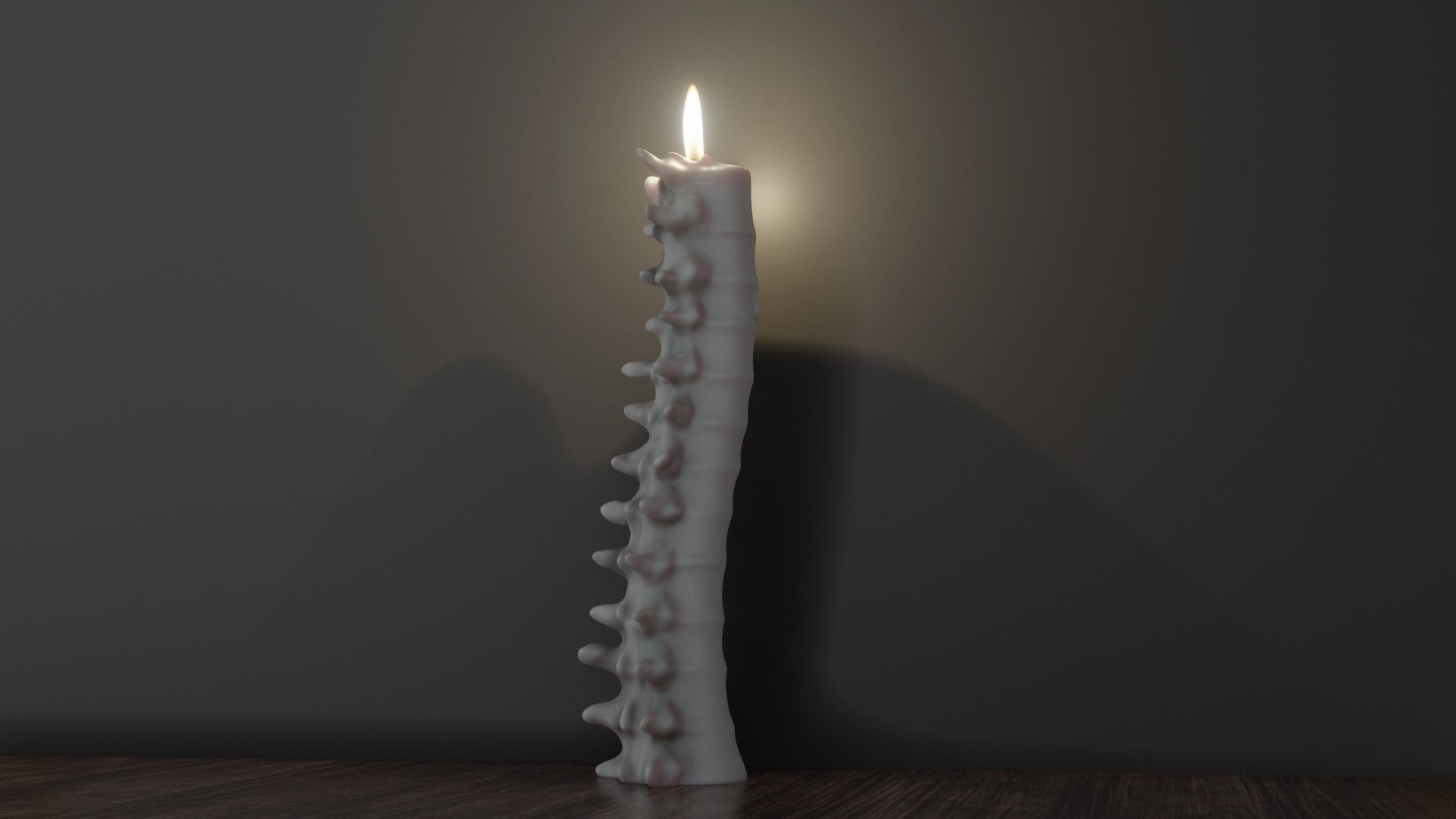Bone Candle Low-poly 3D model_2