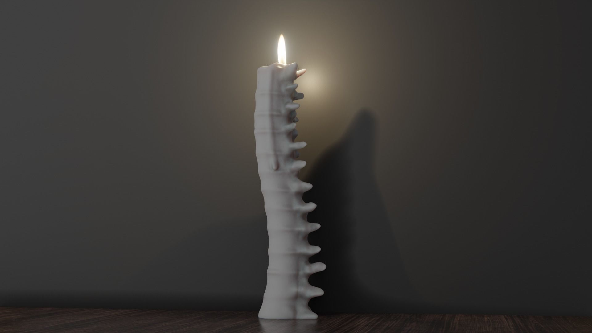 Bone Candle Low-poly 3D model_1