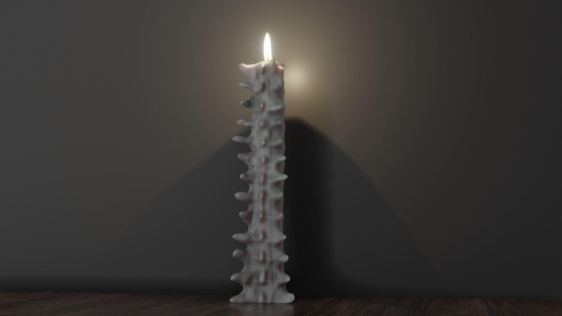 Bone Candle Low-poly 3D model_3