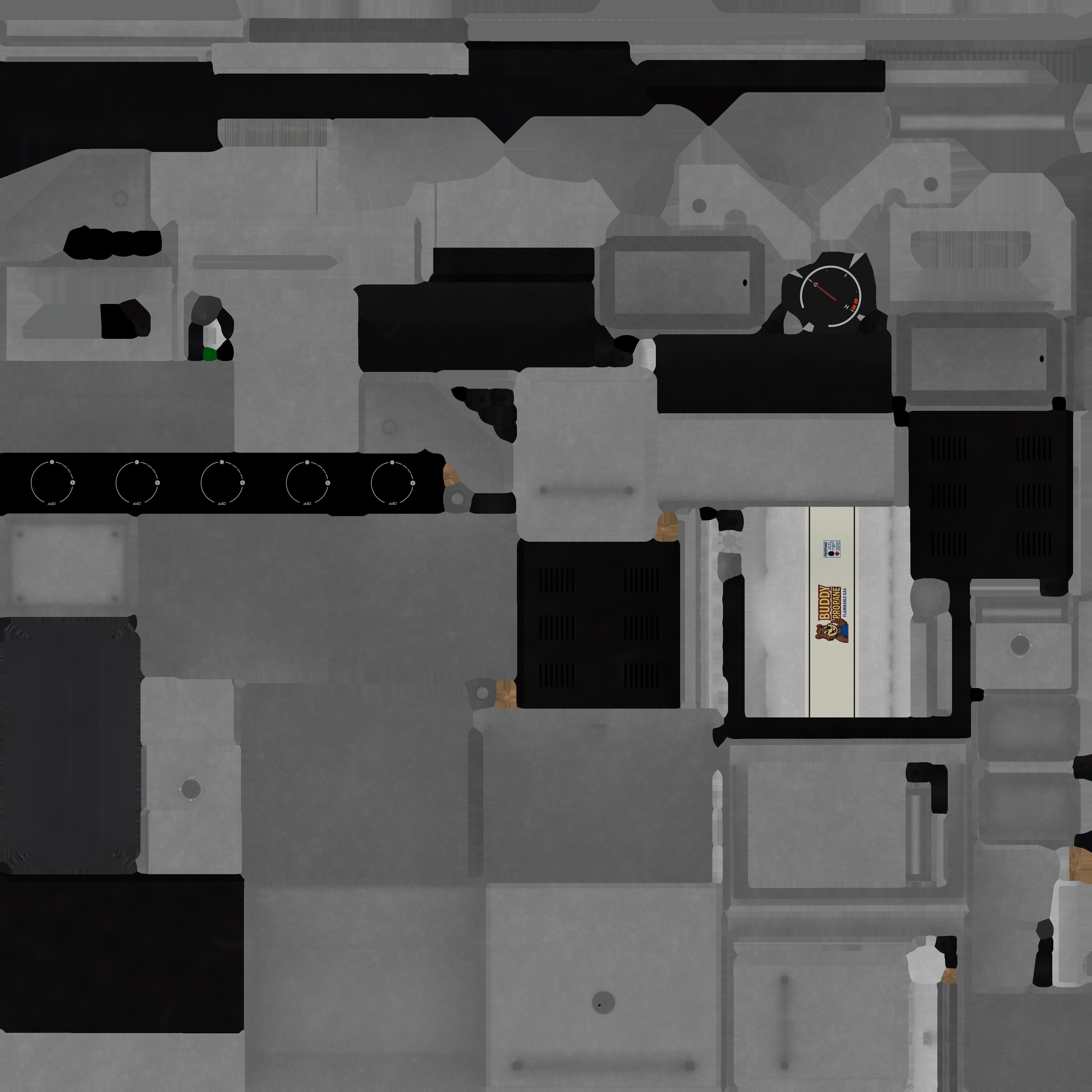 Propane Grill with Tank Low-poly 3D model_11