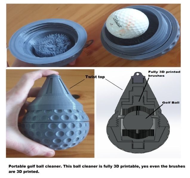 Portable Golf Ball Washer 3D print model_3