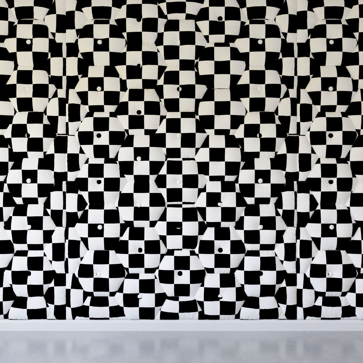 Decorative blue wall panel 3D model_4