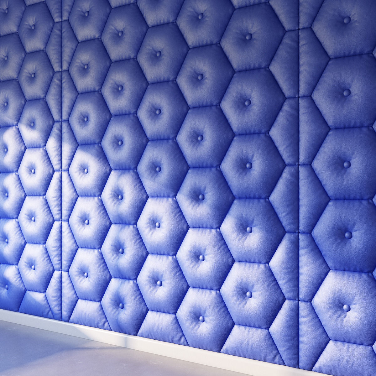 Decorative blue wall panel 3D model_2