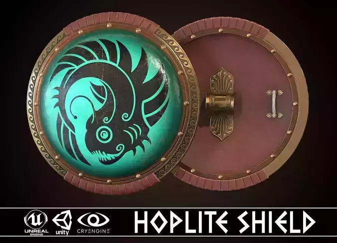 Hoplite Shield Angler Low-poly 3D model