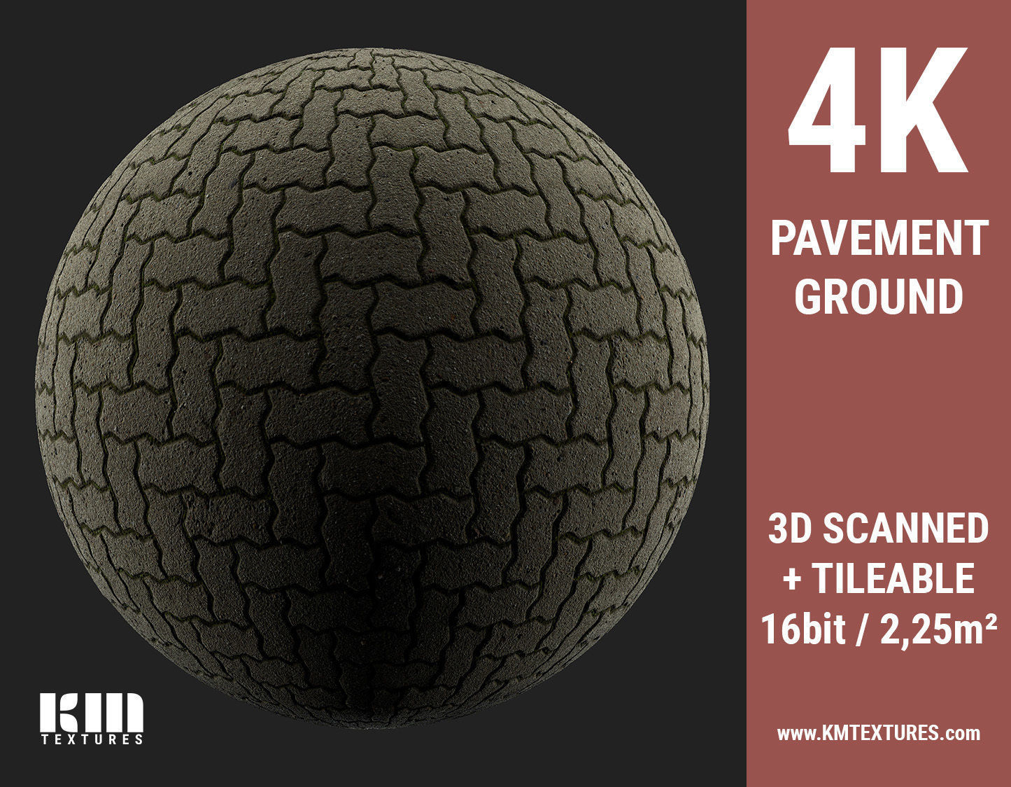 3D Scanned Pavement Herringbone