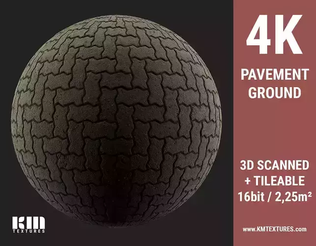 3D Scanned Pavement Herringbone Texture