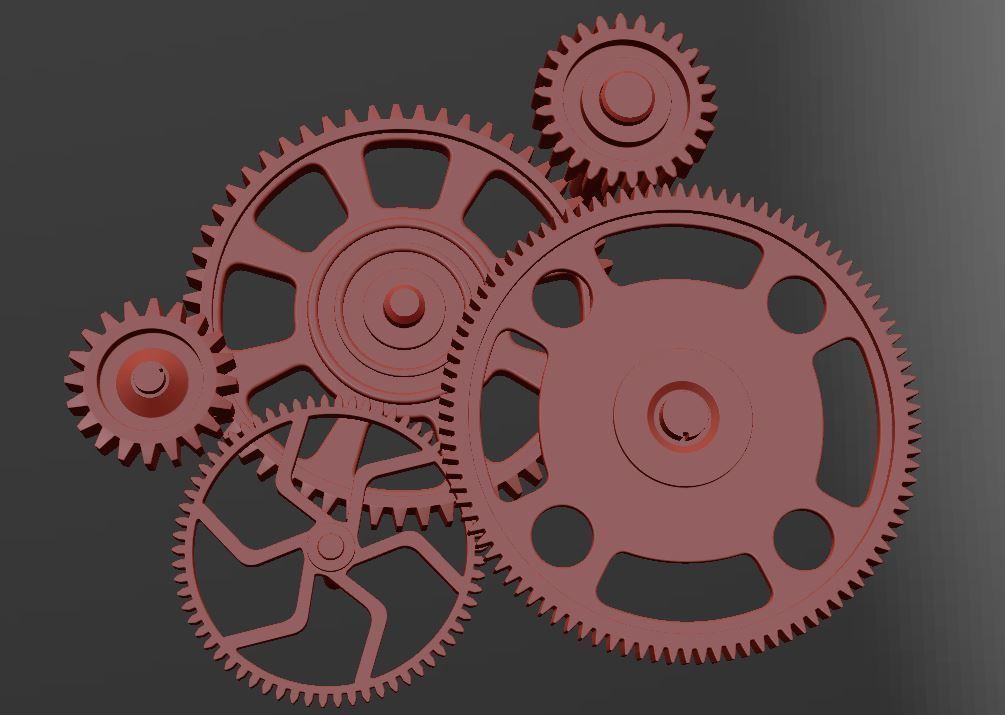 Gear mechanism v2 3D model_3