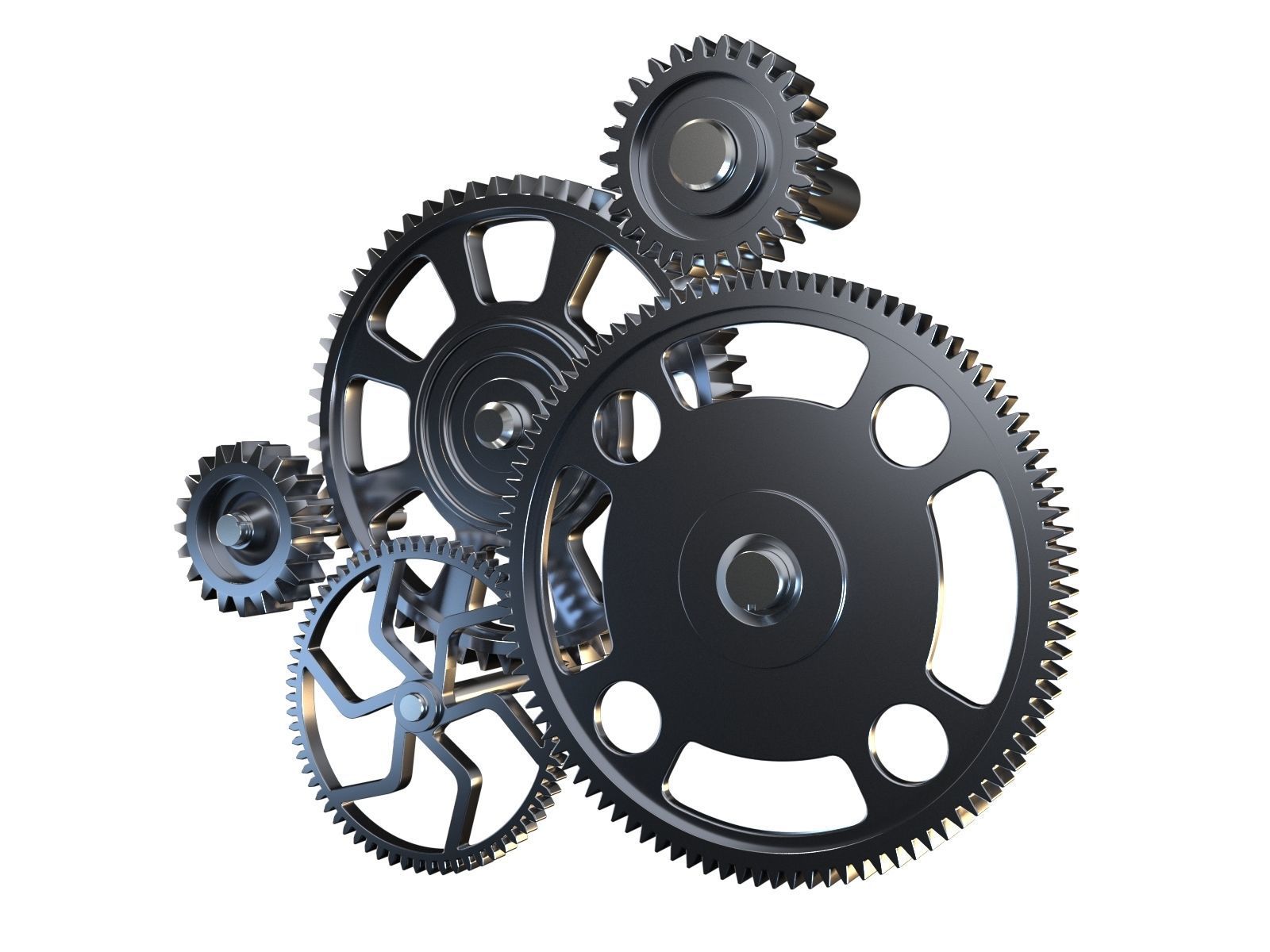 Gear mechanism v2 3D model_4