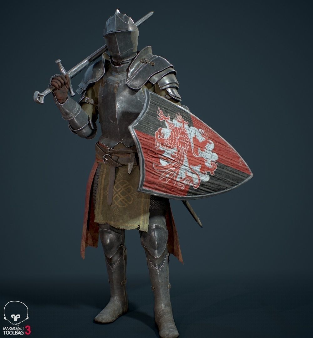 Knight Alex medieval Low-poly 3D model_2