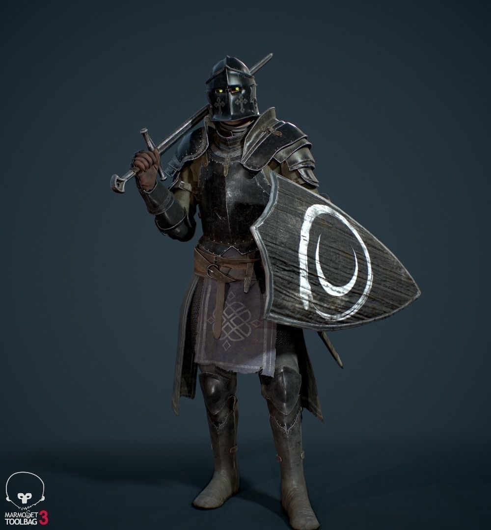 Knight Alex medieval Low-poly 3D model_6