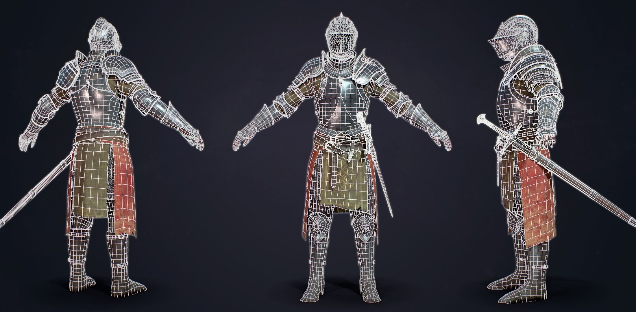 Knight Alex medieval Low-poly 3D model_11