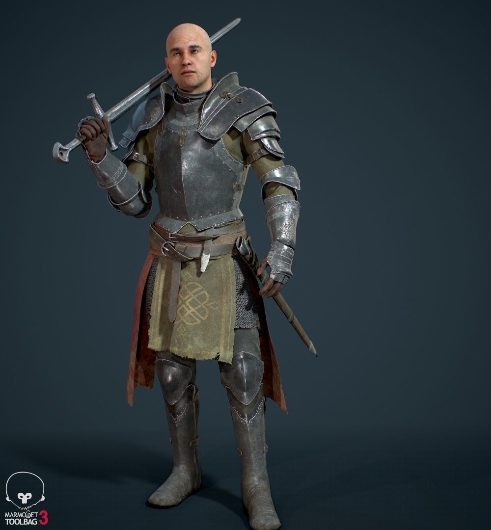 Knight Alex medieval Low-poly 3D model_15