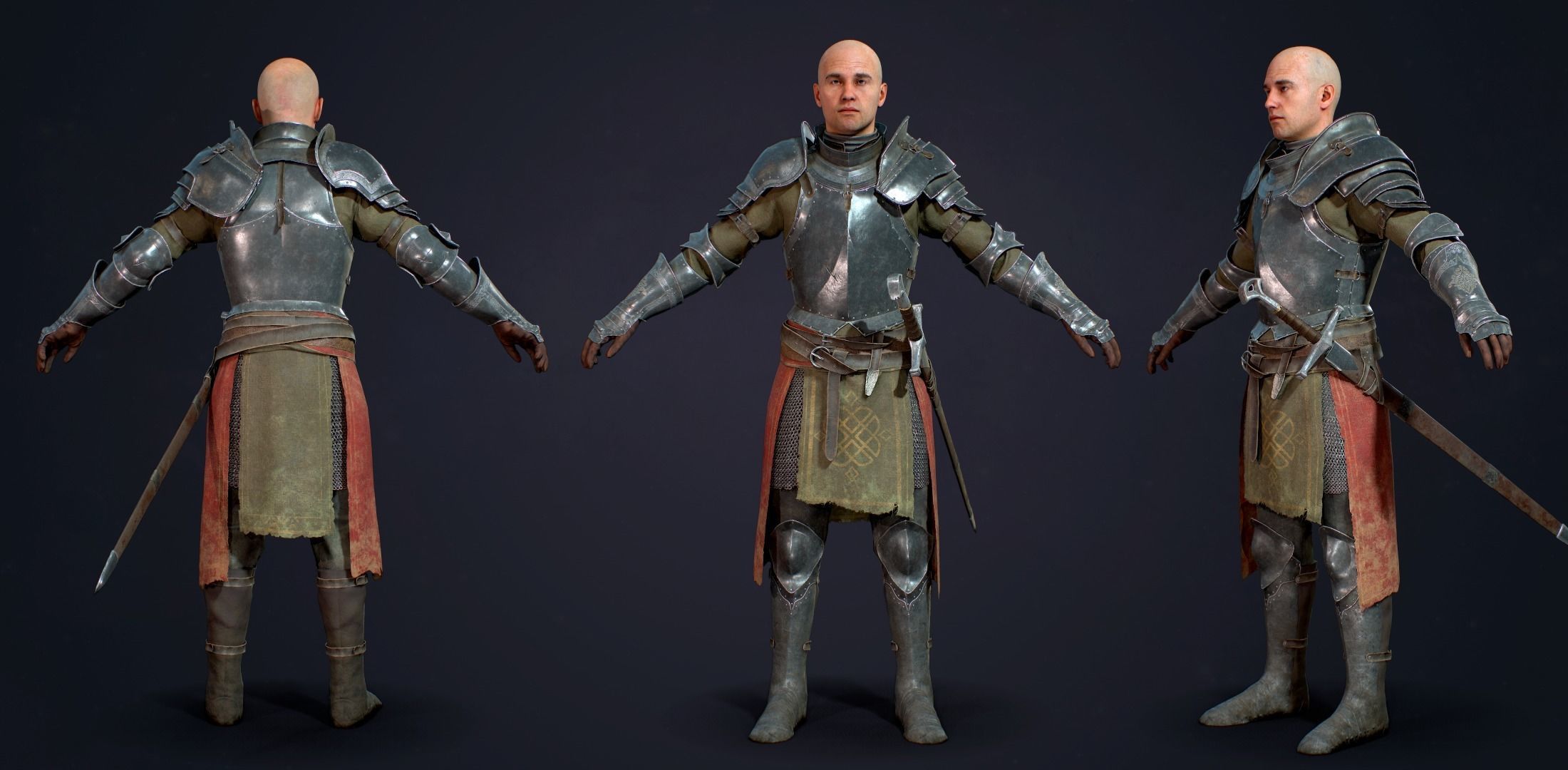 Knight Alex medieval Low-poly 3D model_3