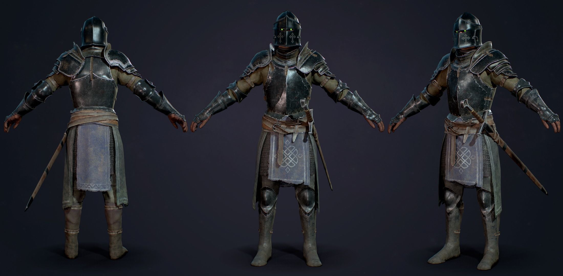 Knight Alex medieval Low-poly 3D model_7