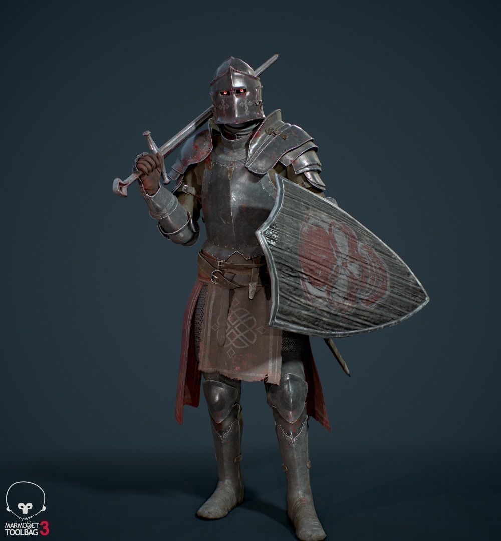 Knight Alex medieval Low-poly 3D model_8