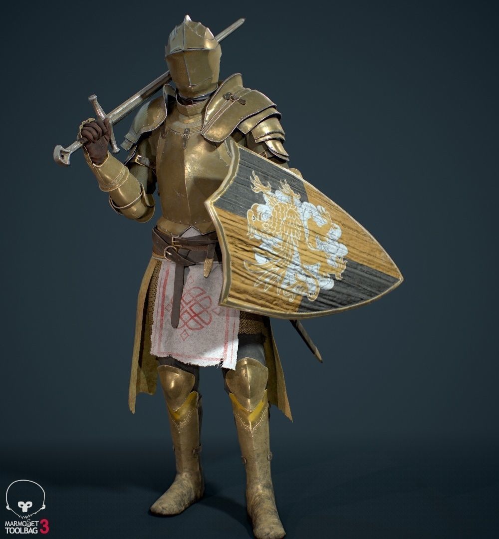 Knight Alex medieval Low-poly 3D model_4