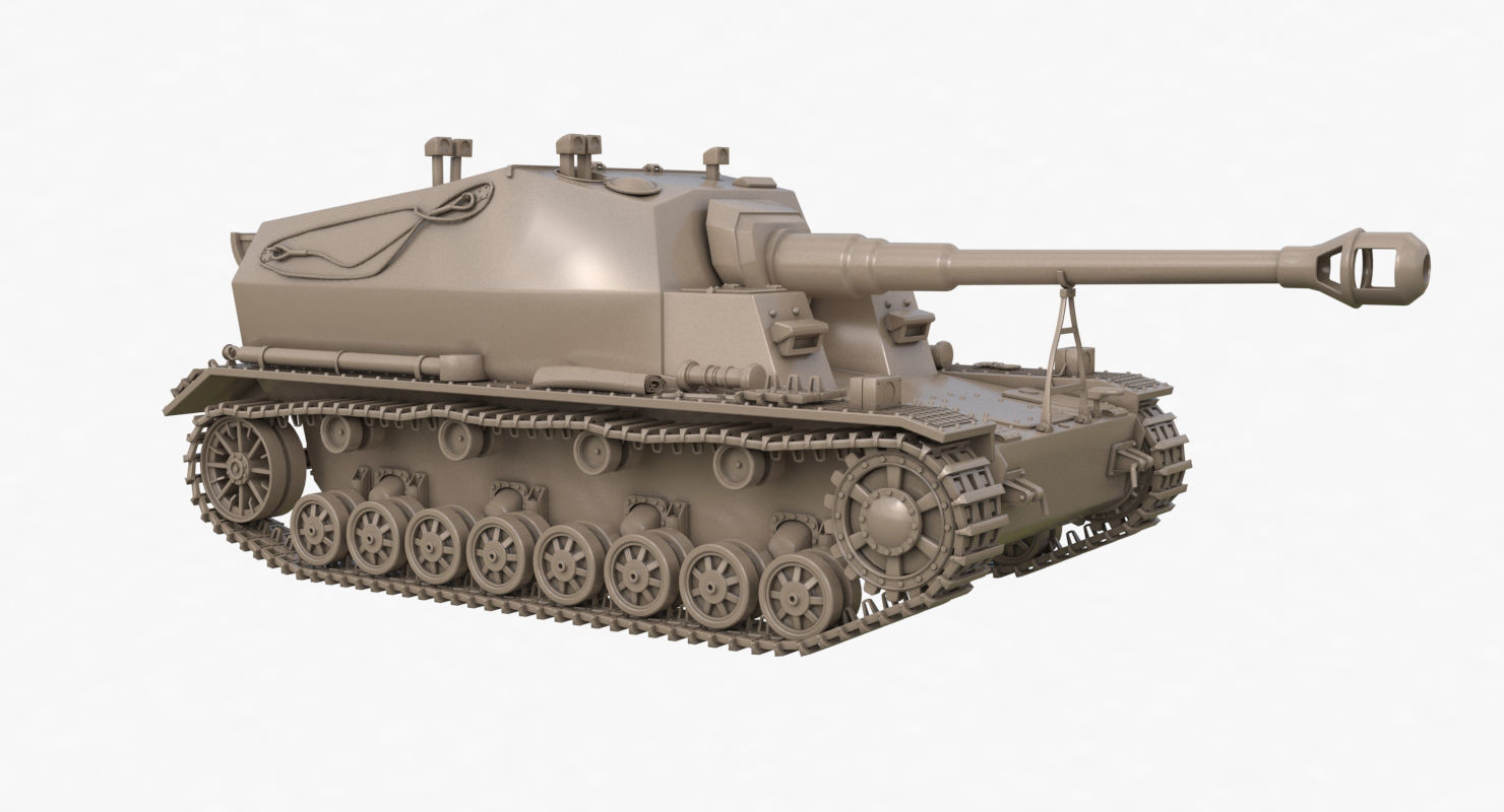 Tank K18 Auf Panzer Clay VRay 3D model_36