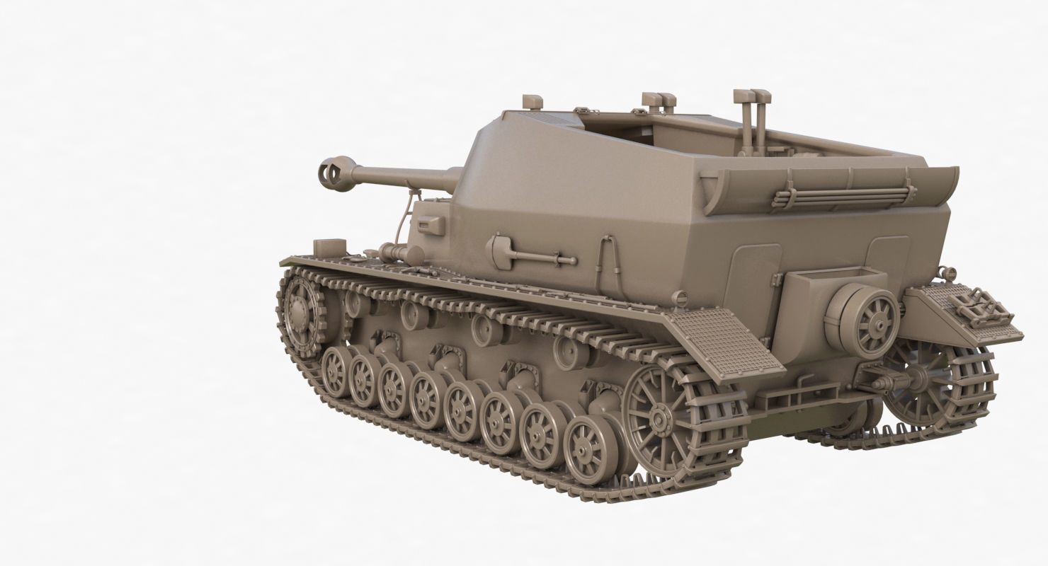 Tank K18 Auf Panzer Clay VRay 3D model_52
